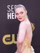 Elle Fanning Cleavage at 27th Annual Critics Choice Awards in Los Angeles