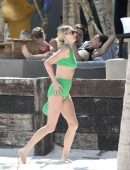 Elsa Hosk Booty in a Green Bikini at a Beach in Tulum