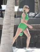 Elsa Hosk Booty in a Green Bikini at a Beach in Tulum