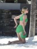 Elsa Hosk Booty in a Green Bikini at a Beach in Tulum