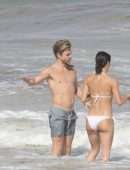 Hayley Erbert Booty in White Bikini at the Beach in Tulum
