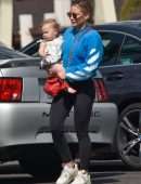Hilary Duff in Tight Pants, Out with her Daughter in Los Angeles