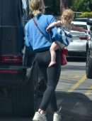 Hilary Duff in Tight Pants, Out with her Daughter in Los Angeles