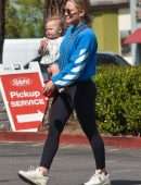 Hilary Duff in Tight Pants, Out with her Daughter in Los Angeles