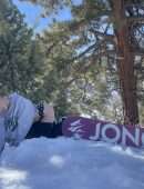 Jordyn Jones Booty while Snowboarding in Panties on Snow