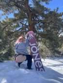 Jordyn Jones Booty while Snowboarding in Panties on Snow