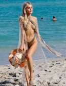 Joy Corrigan Booty in Bikini, Modelling on a Beach in Miami