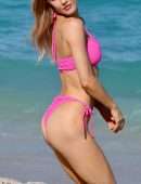 Joy Corrigan Booty in Bikini, Modelling on a Beach in Miami
