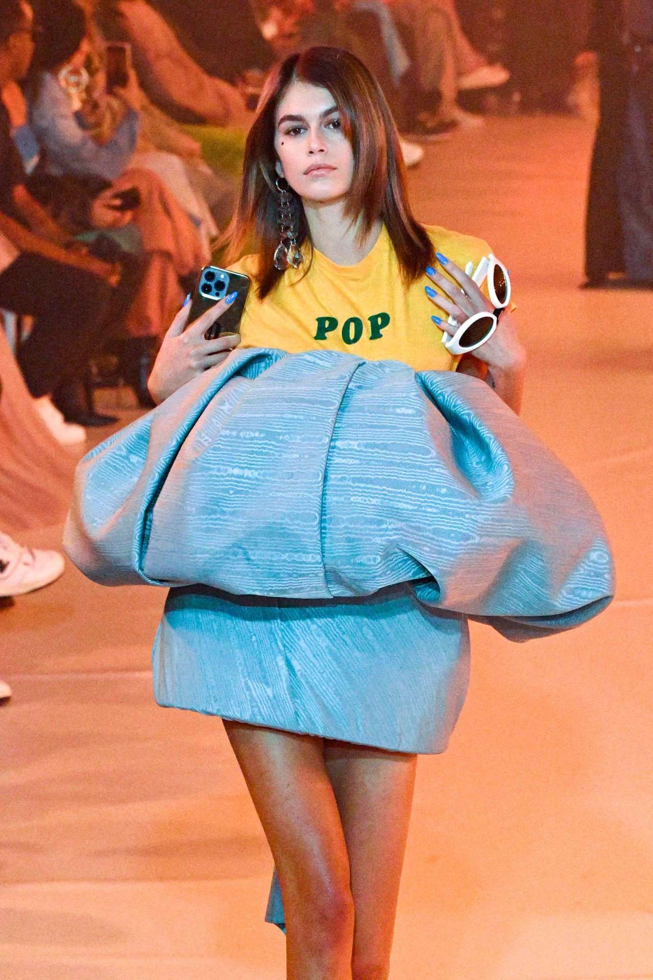 Kaia Gerber Leggy at Off-White Show at Paris Fashion Week