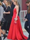 Kathryn Newton Cleavage in a Red Dress at 2022 Critics’ Choice Awards in Los Angeles