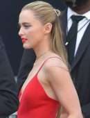 Kathryn Newton Cleavage in a Red Dress at 2022 Critics’ Choice Awards in Los Angeles