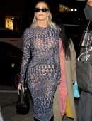 Khloe Kardashian Booty in Thong Panties Under a See-Through Dress at Craig’s in West Hollywood