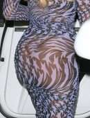 Khloe Kardashian Booty in Thong Panties Under a See-Through Dress at Craig’s in West Hollywood