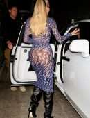 Khloe Kardashian Booty in Thong Panties Under a See-Through Dress at Craig’s in West Hollywood