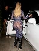 Khloe Kardashian Booty in Thong Panties Under a See-Through Dress at Craig’s in West Hollywood