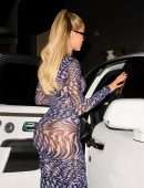 Khloe Kardashian Booty in Thong Panties Under a See-Through Dress at Craig’s in West Hollywood