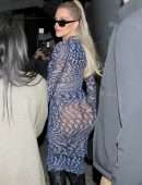 Khloe Kardashian Booty in Thong Panties Under a See-Through Dress at Craig’s in West Hollywood
