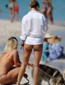 Kimberley Garner Booty in Thong on a Beach in Miami