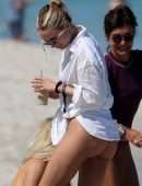 Kimberley Garner Booty in Thong on a Beach in Miami