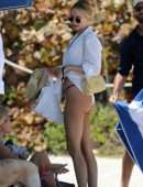 Kimberley Garner Booty in Thong on a Beach in Miami