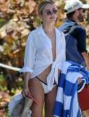 Kimberley Garner Booty in Thong on a Beach in Miami