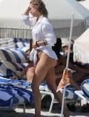 Kimberley Garner Booty in Thong on a Beach in Miami