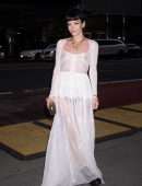 Lily Allen Pokies in a See-Through Dress Arrive at 2022 Gem Awards in New York