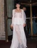 Lily Allen Pokies in a See-Through Dress Arrive at 2022 Gem Awards in New York
