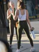Lucy Hale Booty in Tights Outside a Gym in LA