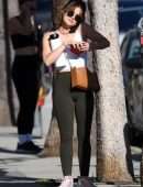 Lucy Hale Booty in Tights Outside a Gym in LA