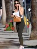 Lucy Hale Booty in Tights Outside a Gym in LA