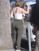 Lucy Hale Booty in Tights Outside a Gym in LA