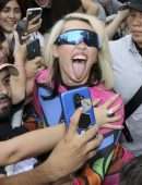 Miley Cyrus Booty in Colourful Outfit, Out in Buenos Aires