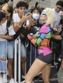 Miley Cyrus Booty in Colourful Outfit, Out in Buenos Aires