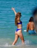 Nina Agdal Booty in Bikini on a Beach in Miami