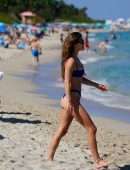 Nina Agdal Booty in Bikini on a Beach in Miami