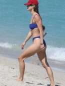 Nina Agdal Booty in Bikini on a Beach in Miami