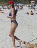 Nina Agdal Booty in Bikini on a Beach in Miami