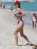 Nina Agdal Booty in Bikini on a Beach in Miami