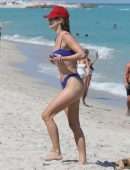 Nina Agdal Booty in Bikini on a Beach in Miami