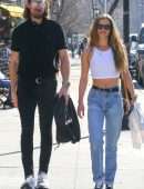 Nina Agdal Pokies, Out for Lunch in NYC