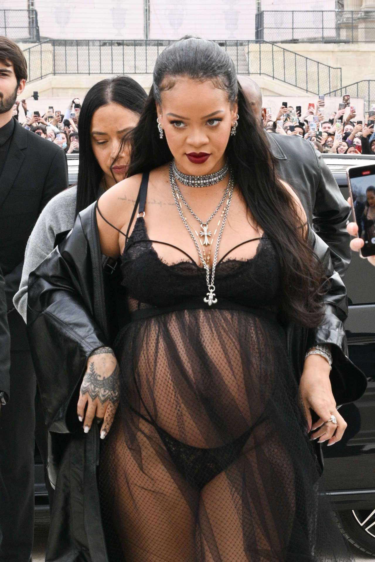 Rihanna at Dior Womenswear Fall/Winter 22/23 Show at Paris Fashion Week