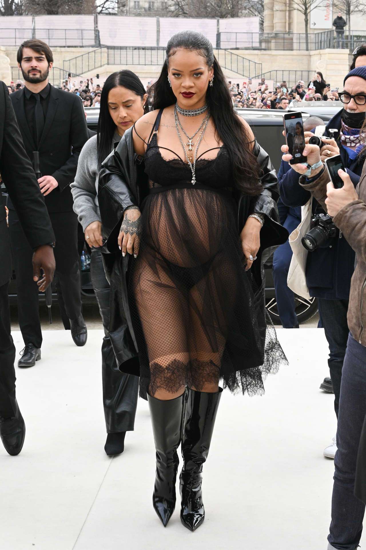 Rihanna at Dior Womenswear Fall/Winter 22/23 Show at Paris Fashion Week