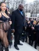 Rihanna at Dior Womenswear Fall/Winter 22/23 Show at Paris Fashion Week
