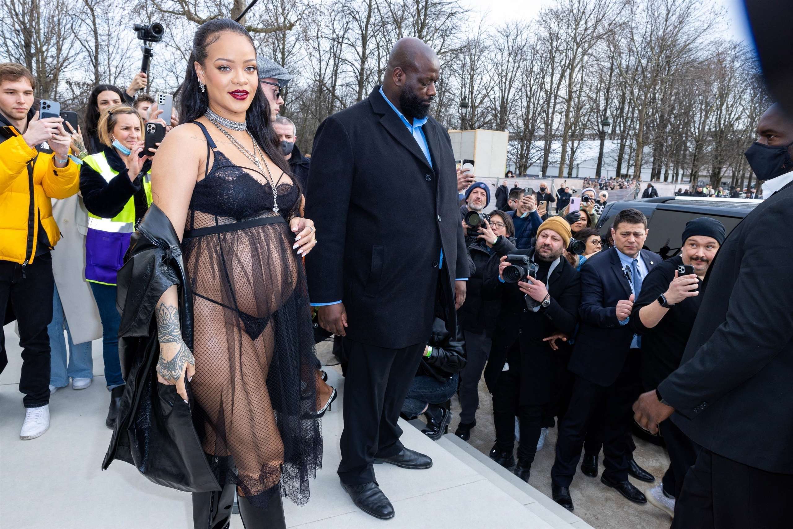 Rihanna at Dior Womenswear Fall/Winter 22/23 Show at Paris Fashion Week
