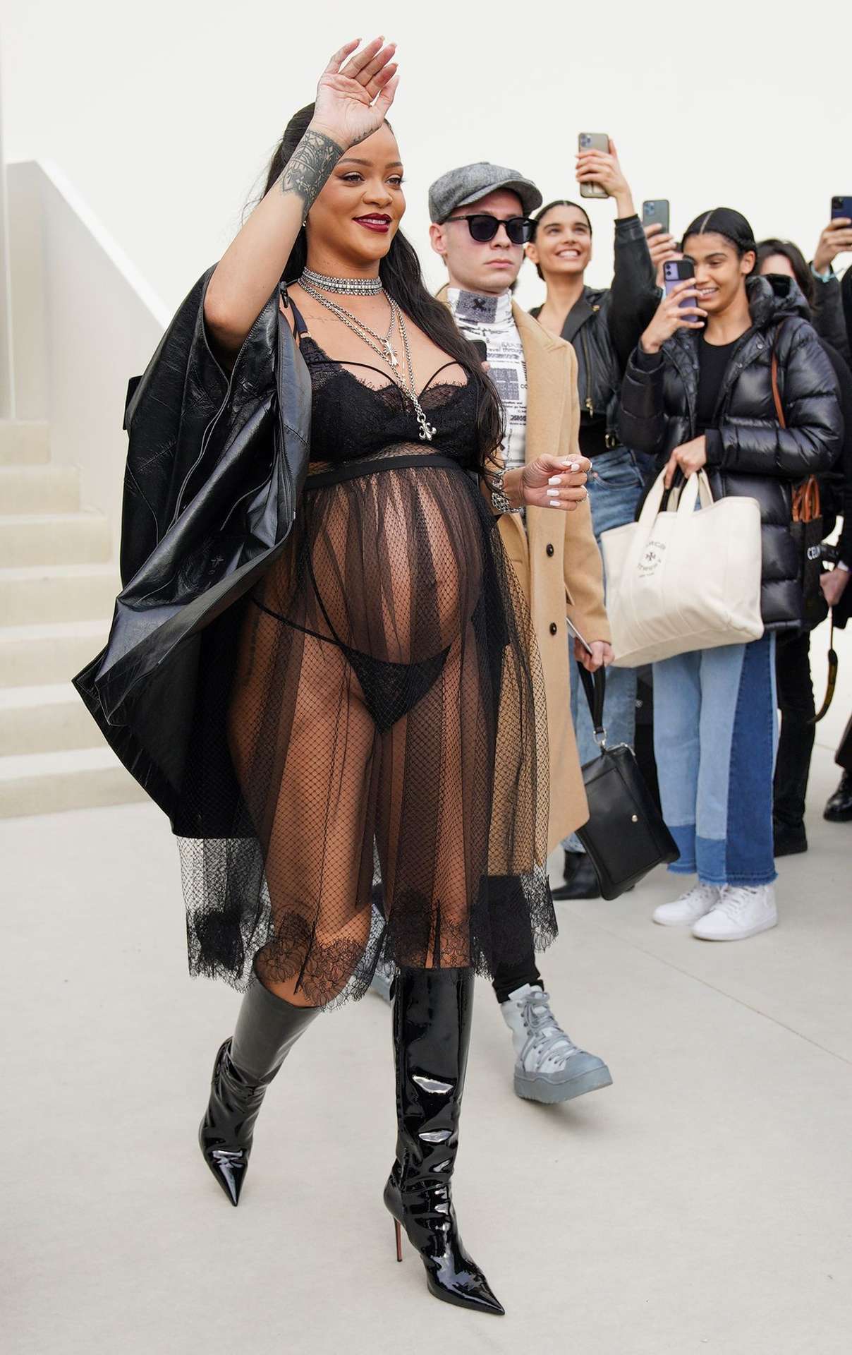 Rihanna at Dior Womenswear Fall/Winter 22/23 Show at Paris Fashion Week
