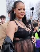 Rihanna at Dior Womenswear Fall/Winter 22/23 Show at Paris Fashion Week