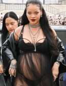 Rihanna at Dior Womenswear Fall/Winter 22/23 Show at Paris Fashion Week