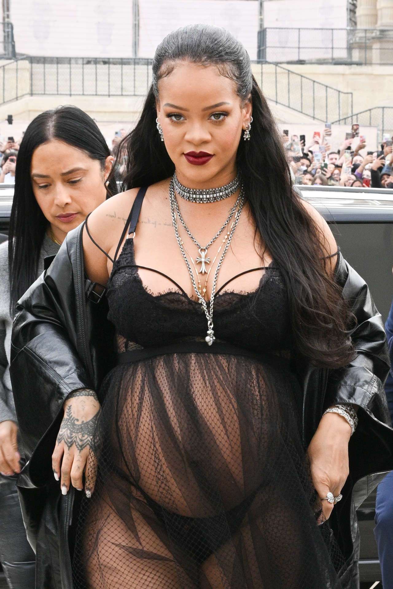 Rihanna at Dior Womenswear Fall/Winter 22/23 Show at Paris Fashion Week