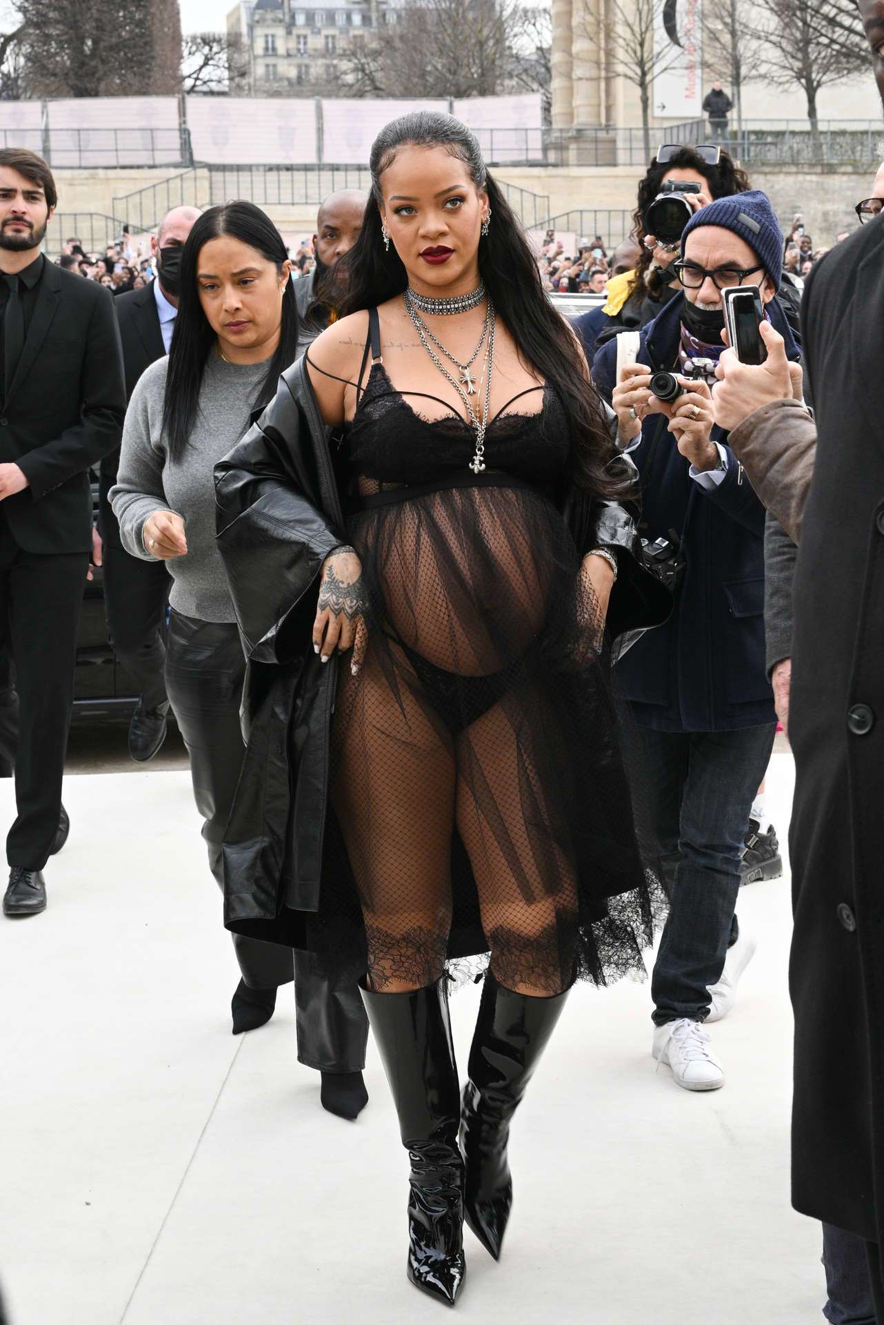 Rihanna at Dior Womenswear Fall/Winter 22/23 Show at Paris Fashion Week